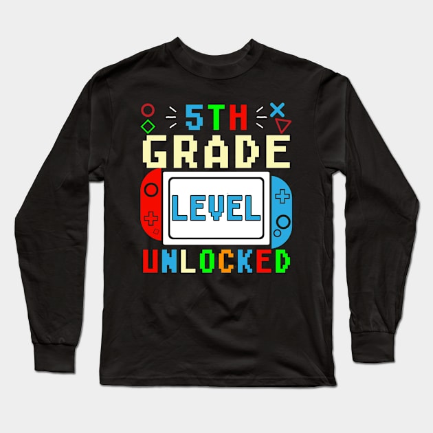 5TH Grade Level Unlocked Video Game Long Sleeve T-Shirt by AngelGurro